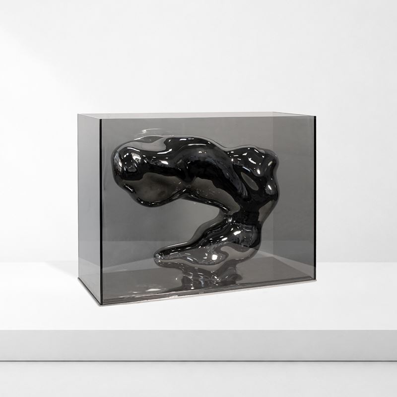 Jean-Marie Massaud, Vaso “Angela” in ceramica e vetro fumé (produzione Glas Italia), 2014