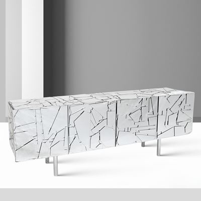 Fernando e Humberto Campana, Sideboard “Scrigno” in legno rivestito di metacrilato specchiato
