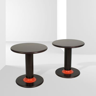 Ettore Sottsass (produzione Poltronova), Tavolini mod. “Rocchetto” (coppia)