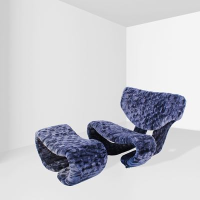 Vittorio Introini, Lounge chair “Scultura 190” con poggiapiedi