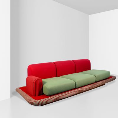 Ettore Sottsass, Divano a tre posti mod. “Tappeto Volante” per Bedding Brevetti (1974)