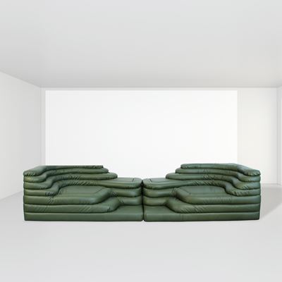 Ubald Klug, DS-1025, divano modulare in due elementi con rivestimento in pelle