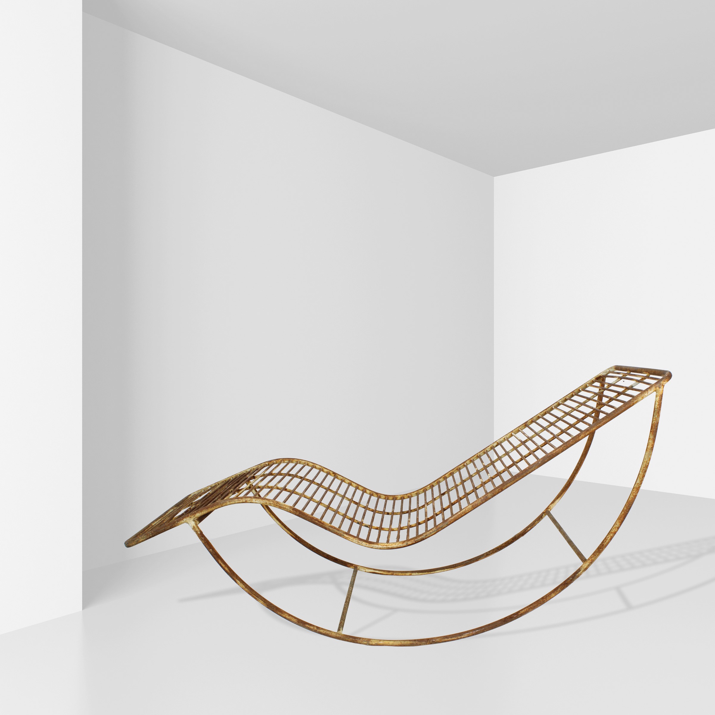 Ico Parisi, Chaise longue a dondolo in tubolare di ferro (produzione Sampietro, Como), anni ’50