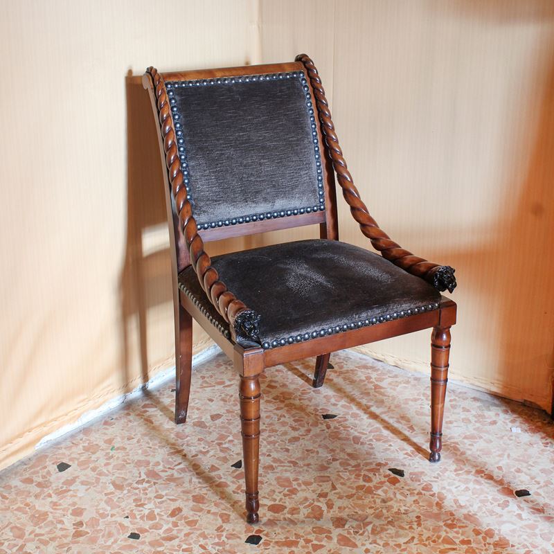 ♦ Sedia in faggio tinto noce  (Italia, XX sec.)  - Asta Gli Arredi di Villa "Le Marchesane" - San Luca Casa d'Aste