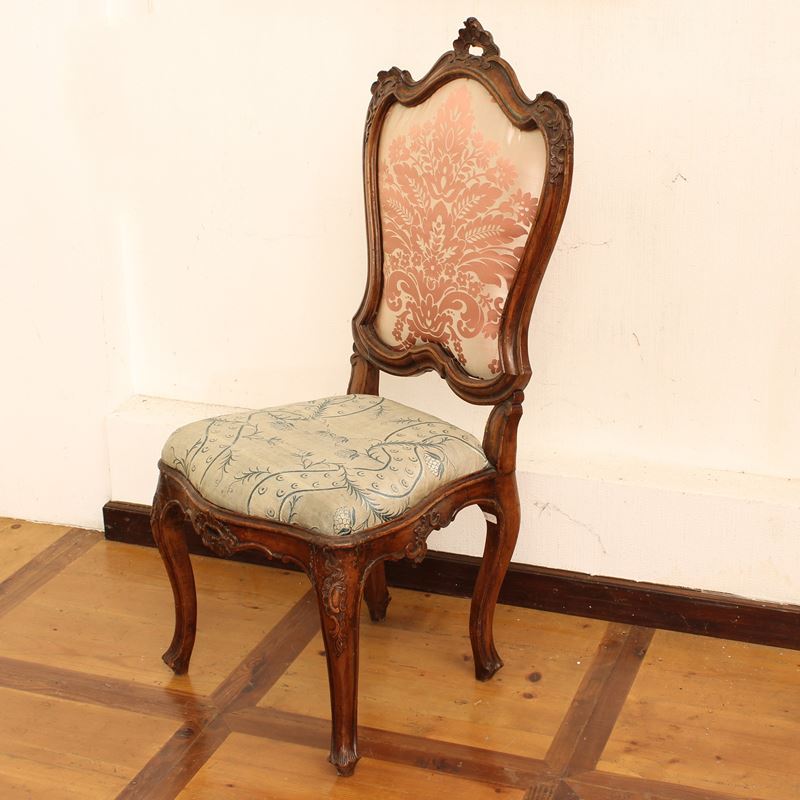 Sedia in noce  (Italia, XVIII sec.)  - Asta Gli Arredi di Villa "Le Marchesane" - San Luca Casa d'Aste