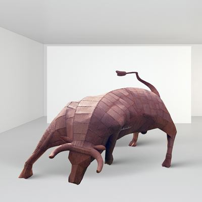 Marco Bellavere, Toro, scultura in lamiera di ferro (esemplare unico) firmata, 2018
