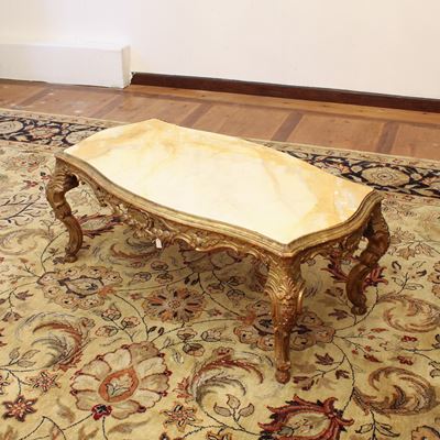 Tavolino da Salotto in Legno Dorato