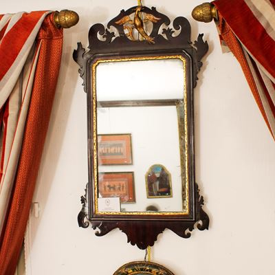 Specchiera in Legno Dorato ed Ebanizzato