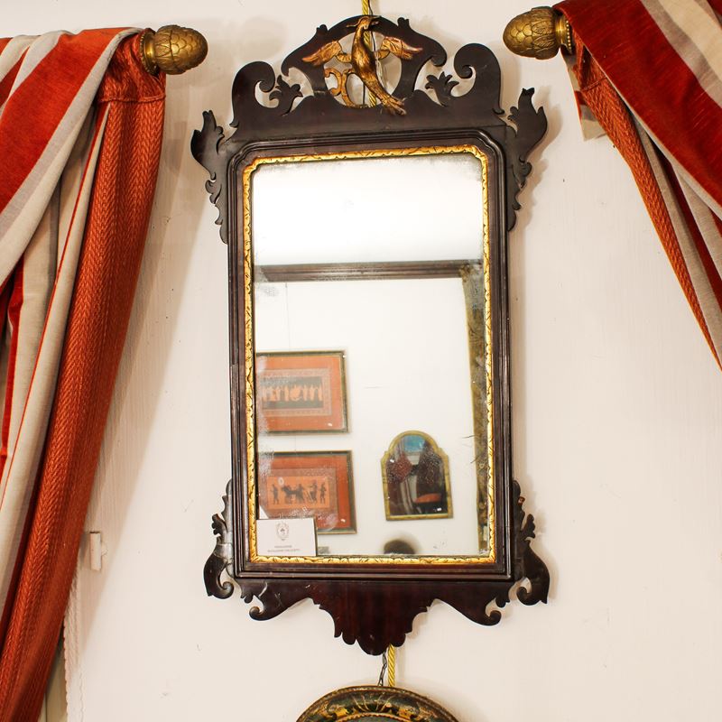 Specchiera in legno dorato ed ebanizzato  (Italia. XVIII sec.)  - Asta Gli Arredi di Villa "Le Marchesane" - San Luca Casa d'Aste