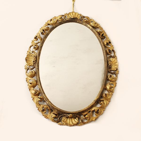 ♦ Specchiera in legno dorato