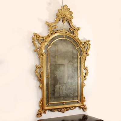♦ Grande Specchiera in Legno Dorato
