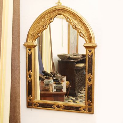 ♦ Specchiera in Legno Dorato e Laccato