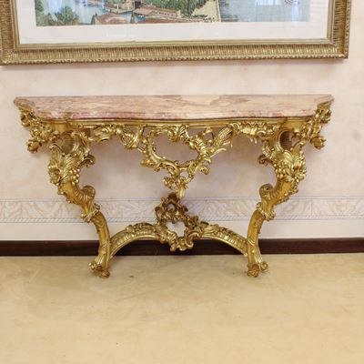 ♦ Consolle in Legno Dorato