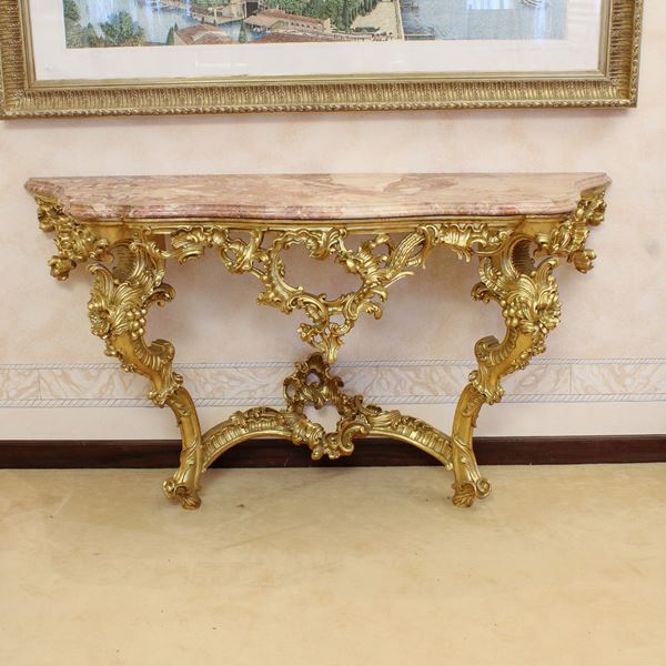 ♦ Consolle in legno dorato