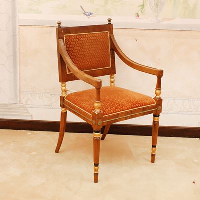 ♦ Poltrona in Legno e Legno Dorato