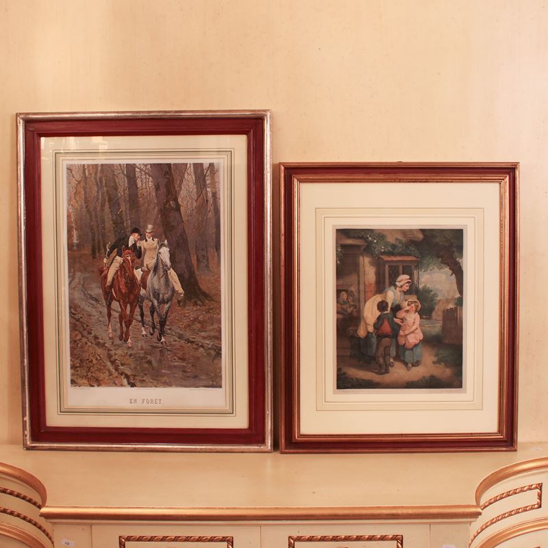 Coppia di stampe a colori  (Italia, XX sec.)  - Asta Stampe e acquerelli - San Luca Casa d'Aste