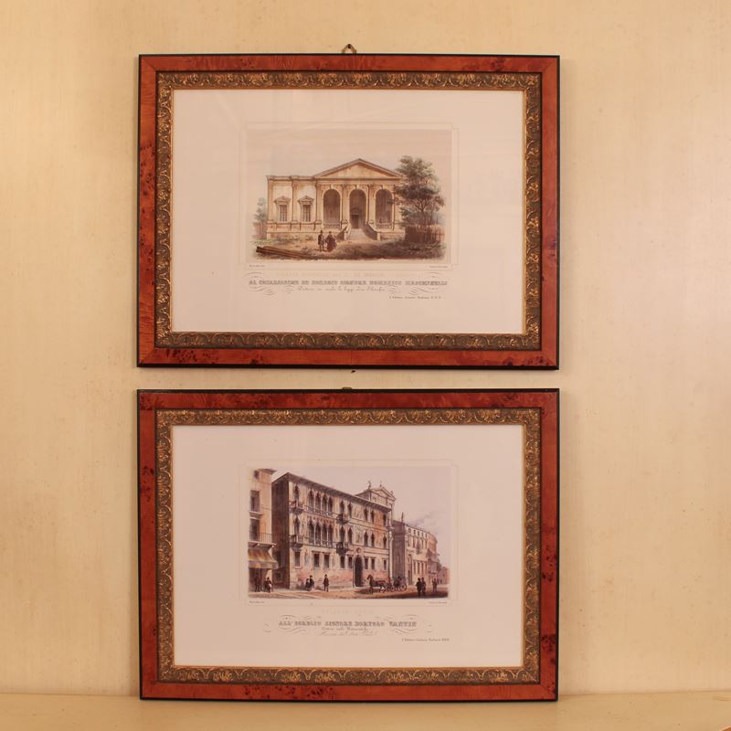 Coppia di stampe a colori  (Italia, XX sec.)  - Asta Stampe e acquerelli - San Luca Casa d'Aste